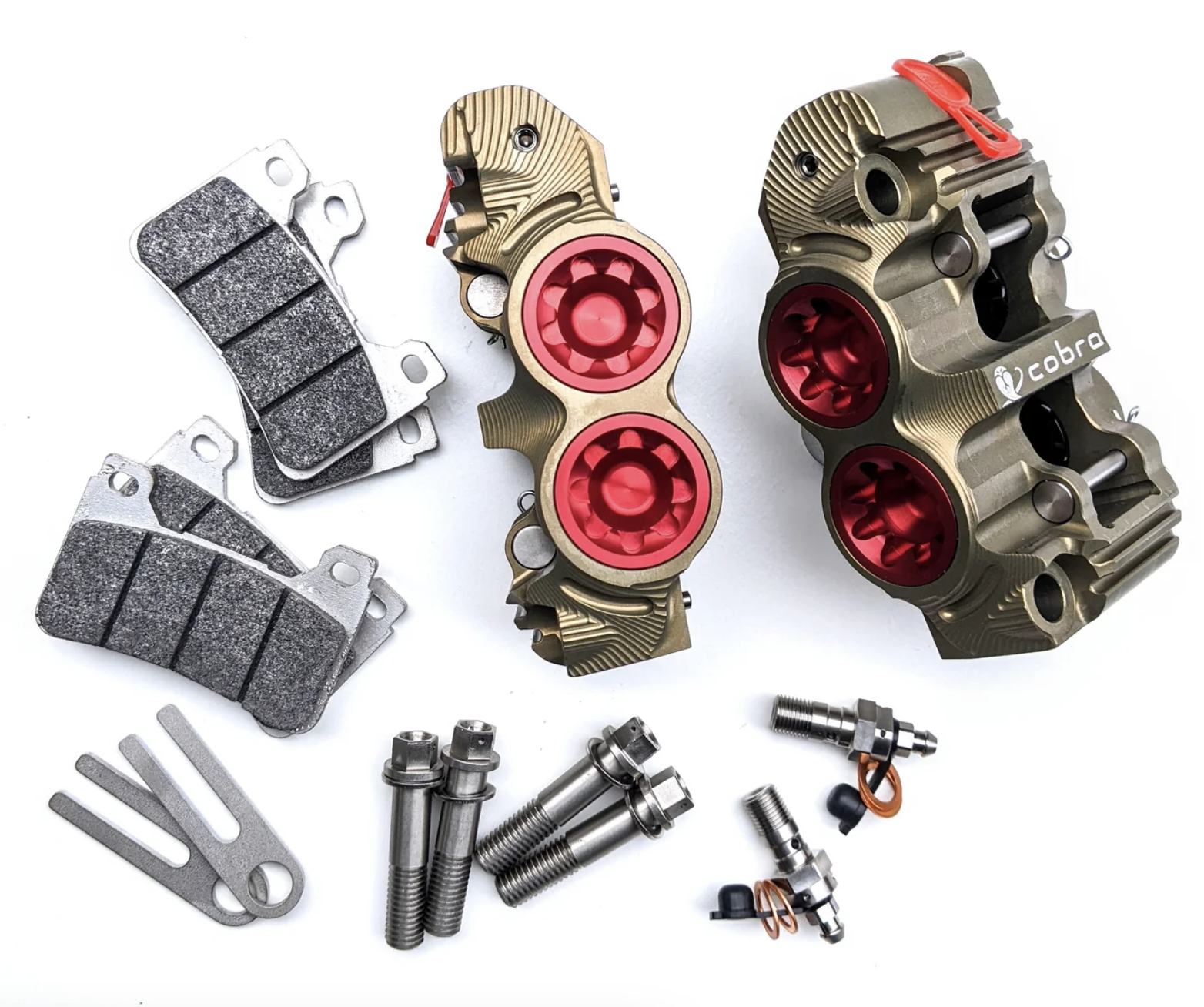 PZ5 Cobra Billet Monoblock Supermoto Dual Racing Calipers - Hard Anodized
