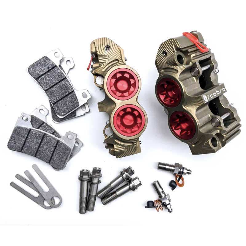 PZ5 Cobra Billet Monoblock Supermoto Dual Racing Calipers - Hard Anodized