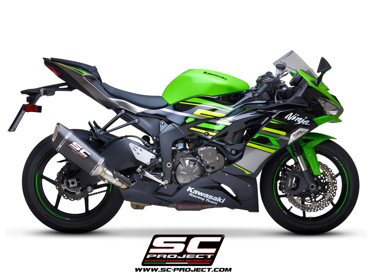 SC-Project SC1-R Titanium Slip-On Exhaust w/ CF endcap | Kawasaki ZX-6R 636 (2019-2023)