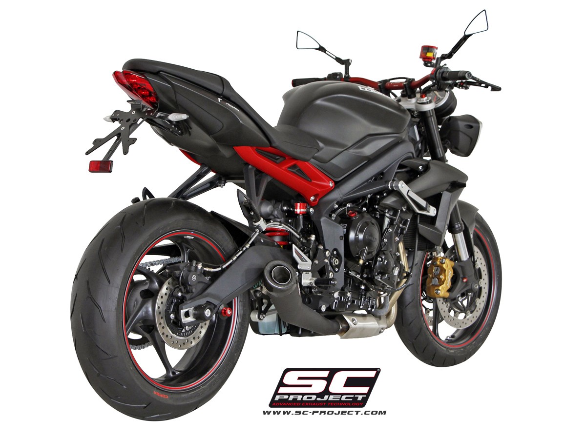 SC-Project Conic Matte Black Slip On Triumph Street Triple / R / RX  2013-2016