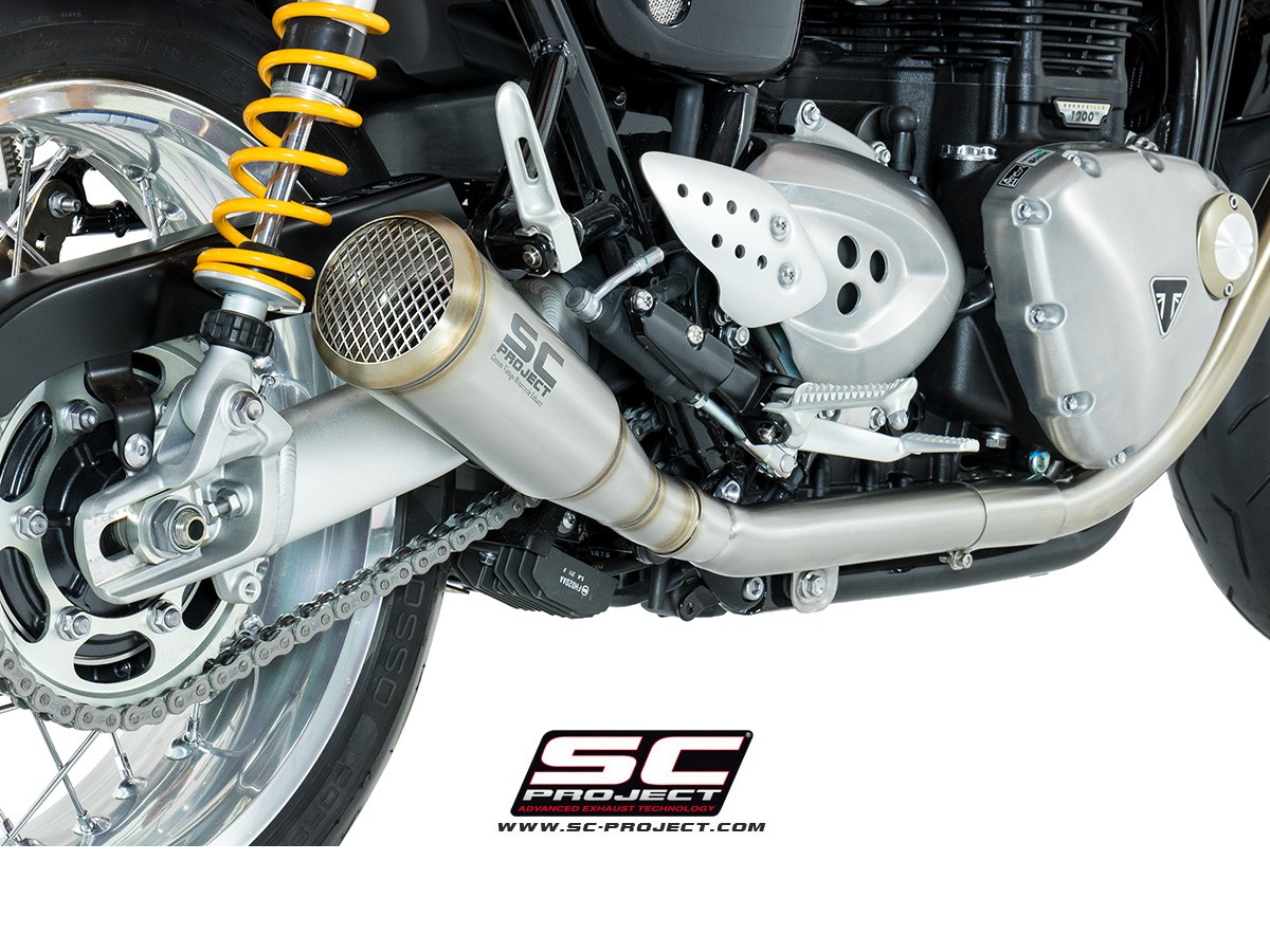 SC-Project Dual Conic "70s Style" Shorty Slip Ons Triumph Thruxton R 2016-2017 SC-Project Dual Conic "70s Style" Shorty Slip Ons Triumph Thruxton R 2016-2017