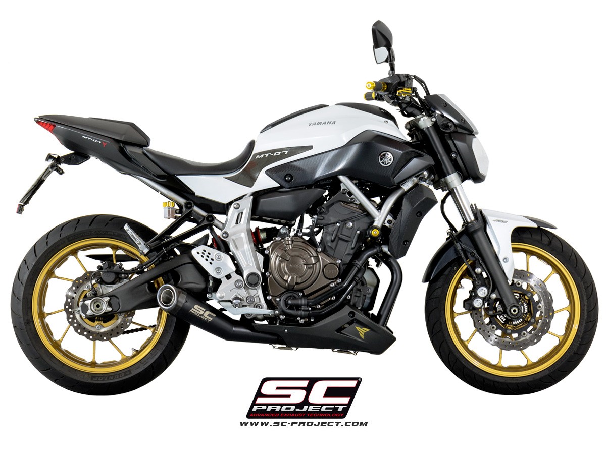 SC-Project Matte Black Conic Full System 2013-2018 Yamaha FZ-07 / MT-07