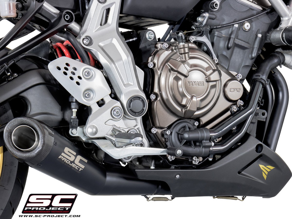SC-Project Matte Black Conic Full System 2013-2018 Yamaha FZ-07 / MT-07
