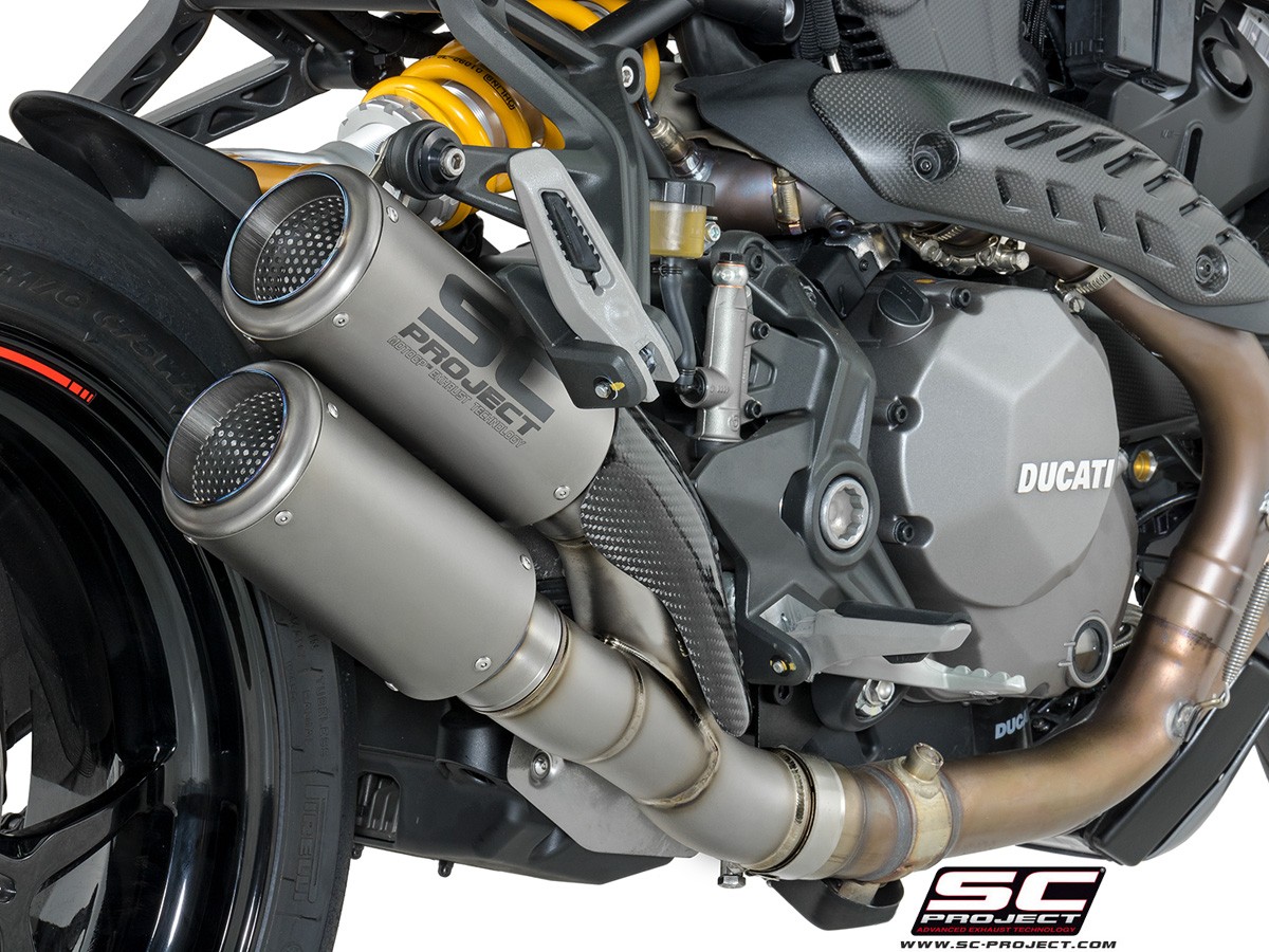 SC-Project Ducati Monster 1200S (17-18) Dual CR-T Slip On Exhaust 