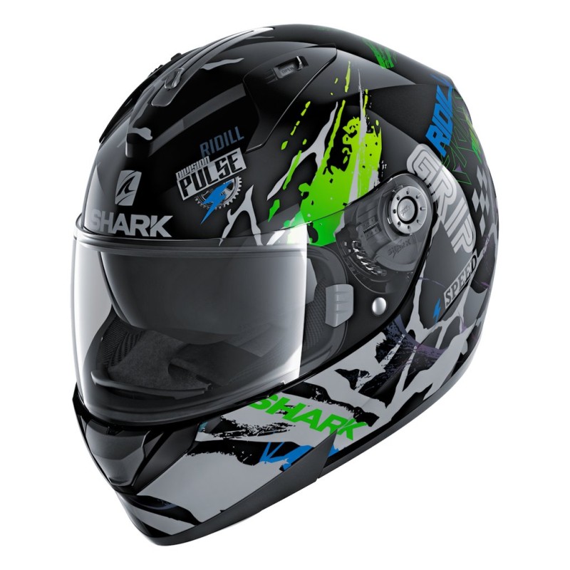 SHARK RIDILL DRIFT-R Helmet - Black / Green / Blue SHARK RIDILL DRIFT-R Helmet - Black / Green / Blue