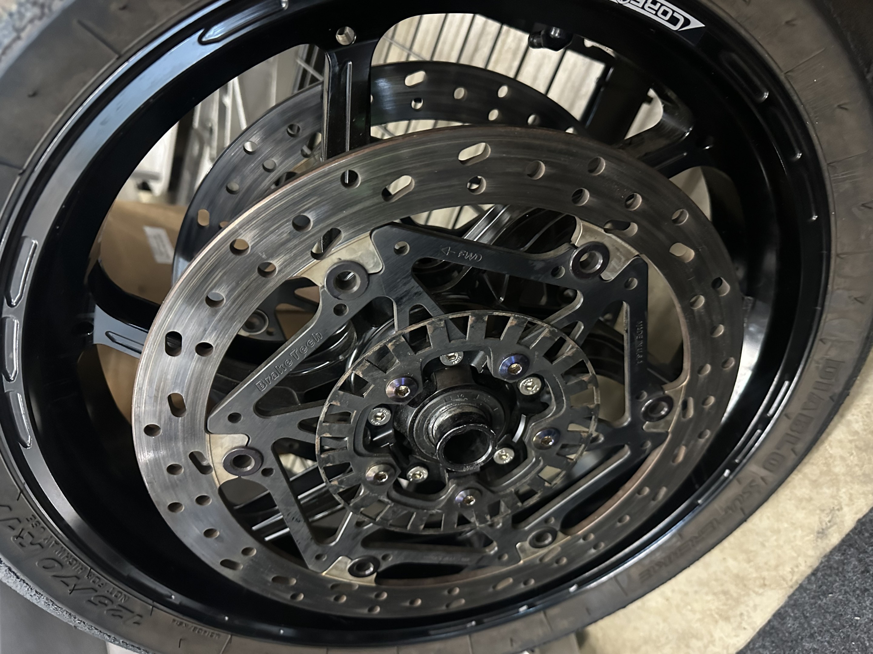 USED BrakeTech Axis 330 x 6.5mm Superbike Rotors Kit - 16-26 Kawasaki ZX-10R