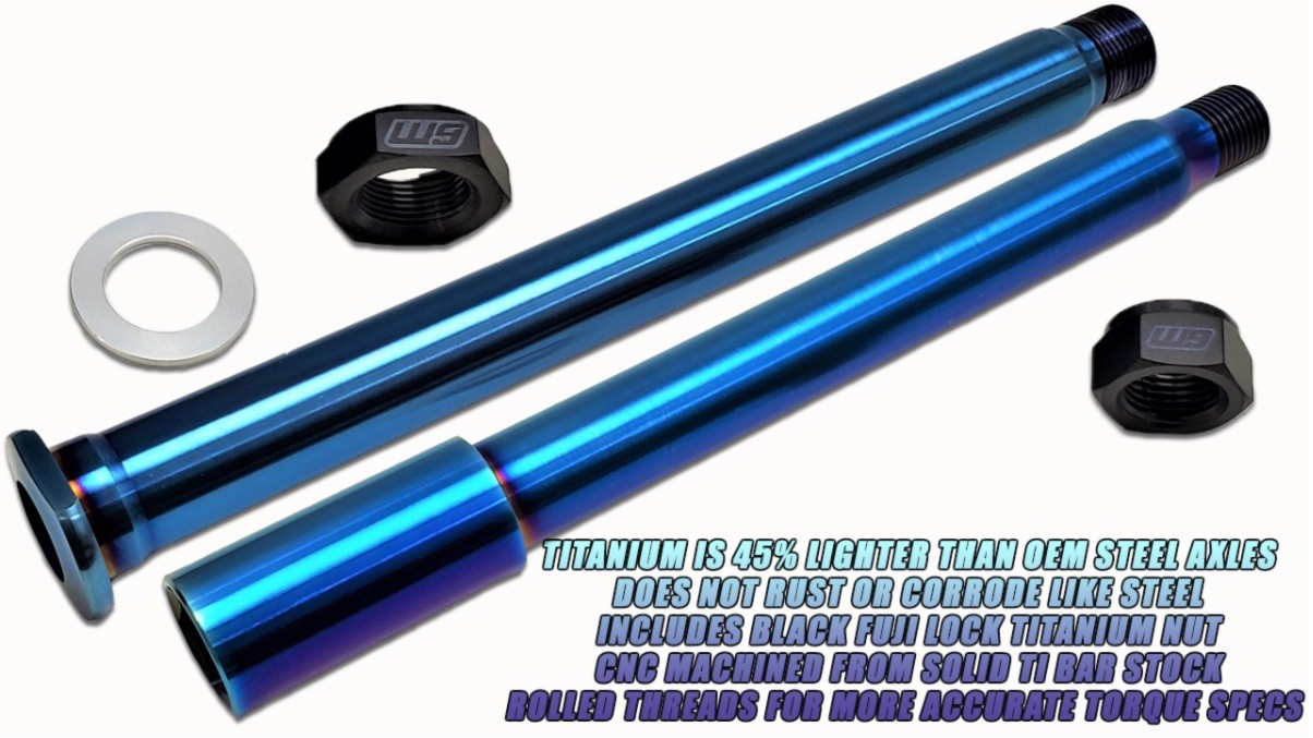 Warp 9 Titanium Front Axle for Honda Offroad / Supermoto