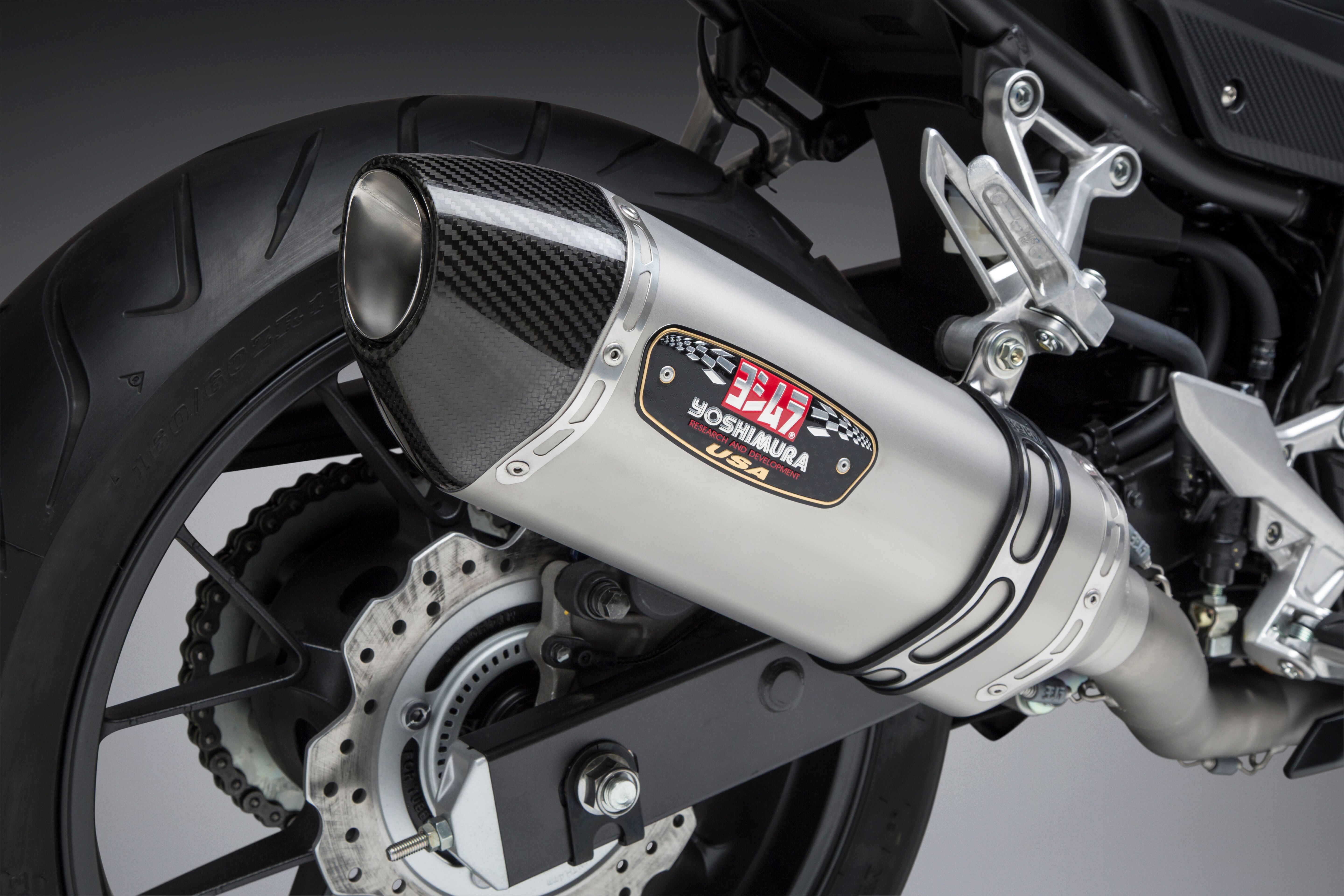 Yoshimura R-77 Race Series Exhaust System with Stainless Steel Cannister for 2014-2018 Honda CBR500R