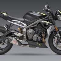 Yoshimura Race AT2 Stainless Steel Slip-On Exhaust w/ Stainless Silencer- Triumph Street Triple (2018-2023)