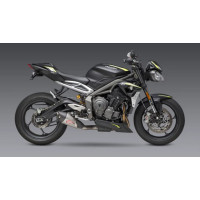 Yoshimura Race AT2 Stainless Steel Slip-On Exhaust w/ Stainless Silencer- Triumph Street Triple (2018-2023)