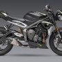 Yoshimura Race AT2 Stainless Steel Slip-On Exhaust w/ Stainless Silencer- Triumph Street Triple (2018-2023)
