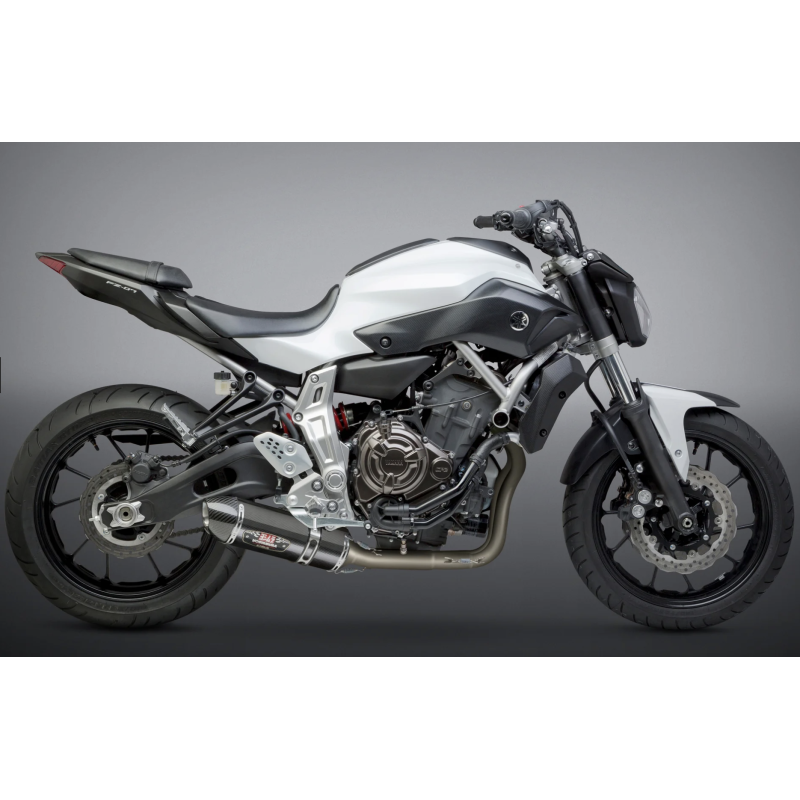 Yoshimura Works R-77 Stainless Steel Full-System w/ Carbon Fiber Muffler - Yamaha MT-07 (2015-2023) / XSR700 (2018-2022) / R7 (2022-2023) Yoshimura Works R-77 Stainless Steel Full-System w/ Carbon Fiber Muffler - Yamaha MT-07 (2015-2023) / XSR700 (2018-2022) / R7 (2022-2023)