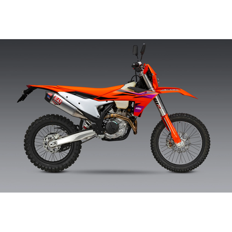 Yoshimura KTM 500EXC-F/350EXC-F 24-26 RS-12 Stainless Slip-On Exhaust, w/ Aluminum Muffler