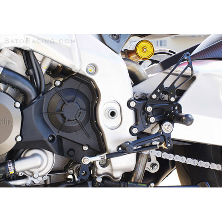 Sato Racing Rearsets - Black 09-11 Aprilia RSV4 / R / Factory (non-APRC)