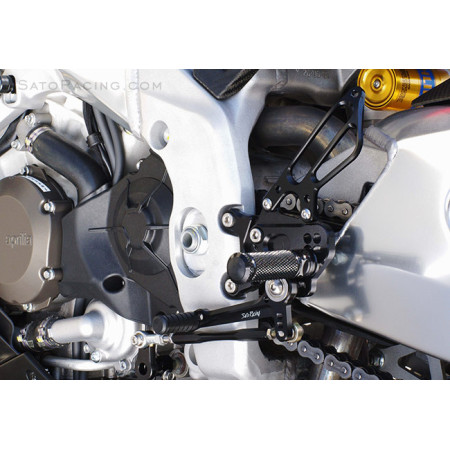 Sato Racing Rearsets - Black 09-11 Aprilia RSV4 / R / Factory (non-APRC)