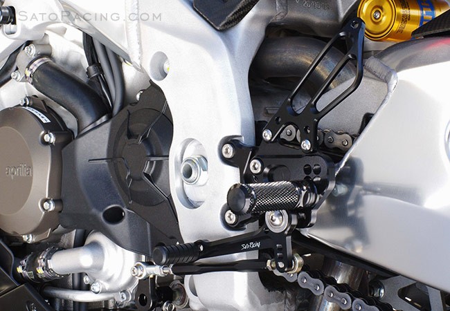 Sato Racing Rearsets - Black 09-11 Aprilia RSV4 / R / Factory (non-APRC)