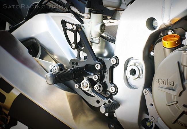 Sato Racing Rearsets - Black 09-11 Aprilia RSV4 / R / Factory (non-APRC)
