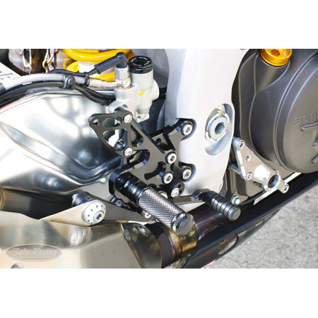 Sato Racing Rearsets - Black 09-11 Aprilia RSV4 / R / Factory (non-APRC)