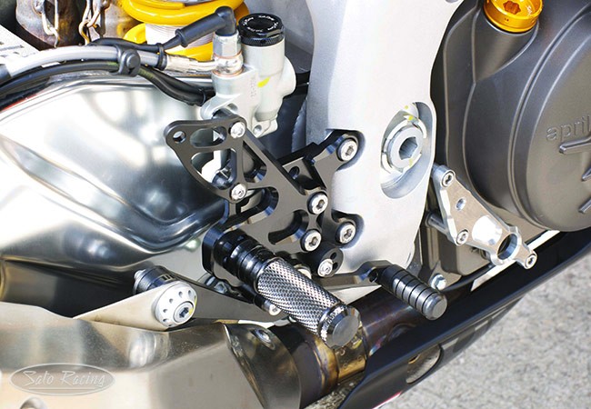 Sato Racing Rearsets - Black 09-11 Aprilia RSV4 / R / Factory (non-APRC)