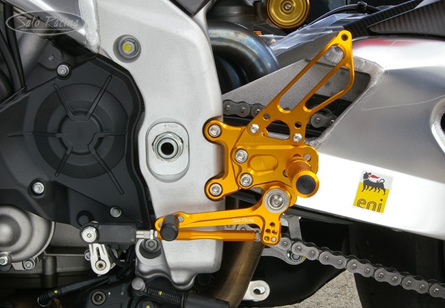 Sato Racing Rearsets - Silver 11-13 Aprilia RSV4 APRC (non-ABS model) 