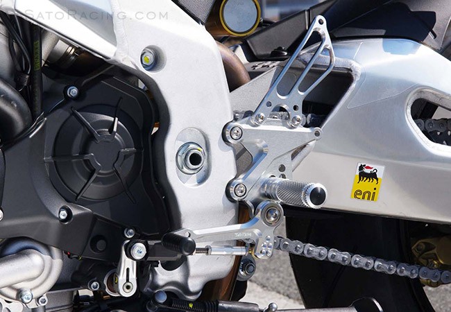 Sato Racing Rearsets  - Silver 12-13 Aprilia Tuono V4 APRC