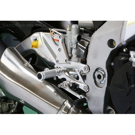 Sato Racing Rearsets GP Shift - Silver 13-16 Aprilia RSV4 / Tuono V4