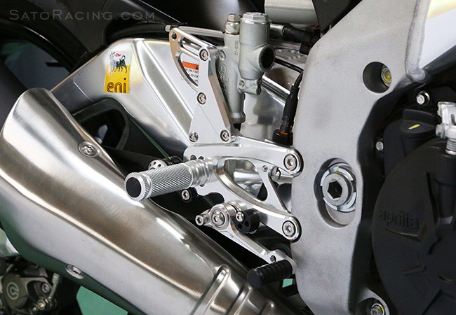Sato Racing Rearsets GP Shift - Silver 13-16 Aprilia RSV4 / Tuono V4