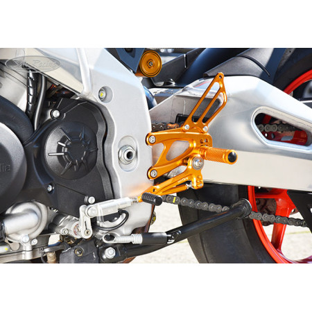 Sato Racing Rearsets STD Shift - Silver 17-18 Aprilia RSV4 / Tuono V4