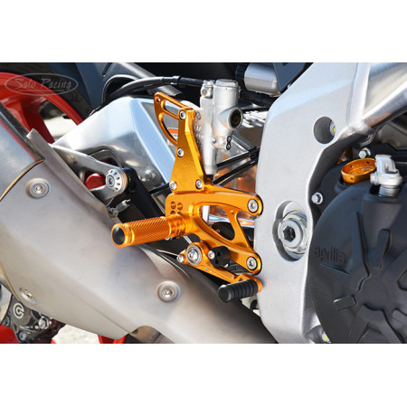 Sato Racing Rearsets STD Shift - Silver 17-18 Aprilia RSV4 / Tuono V4