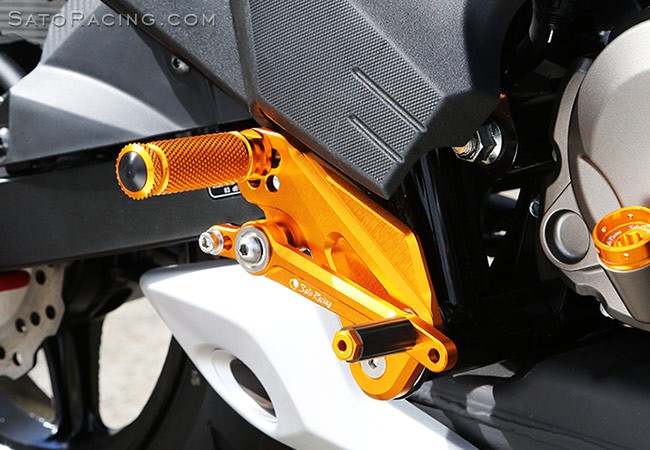Sato Racing "Race Concept" Adjustable Rearsets - Street Shift - 2016-2019 Kawasaki Z125 Pro
