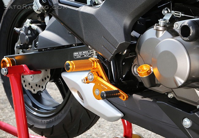 Sato Racing "Street Friendly" Adjustable Rearsets - 2016-2019 Kawasaki Z125 Pro