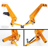 Sato Racing Adjustable Rearsets + Tandem Brackets - GP Shift - 2016-2019 Honda MSX125SF Grom