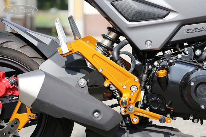 Sato Racing Adjustable Rearsets + Tandem Brackets - Standard Shift - 2016-2019 Honda MSX125SF Grom