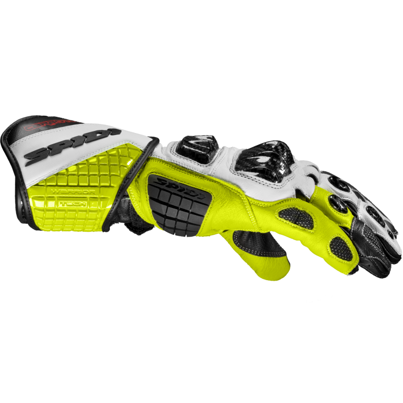 Spidi Carbo Track Evo Gloves -  Black / White / Hiviz Yellow