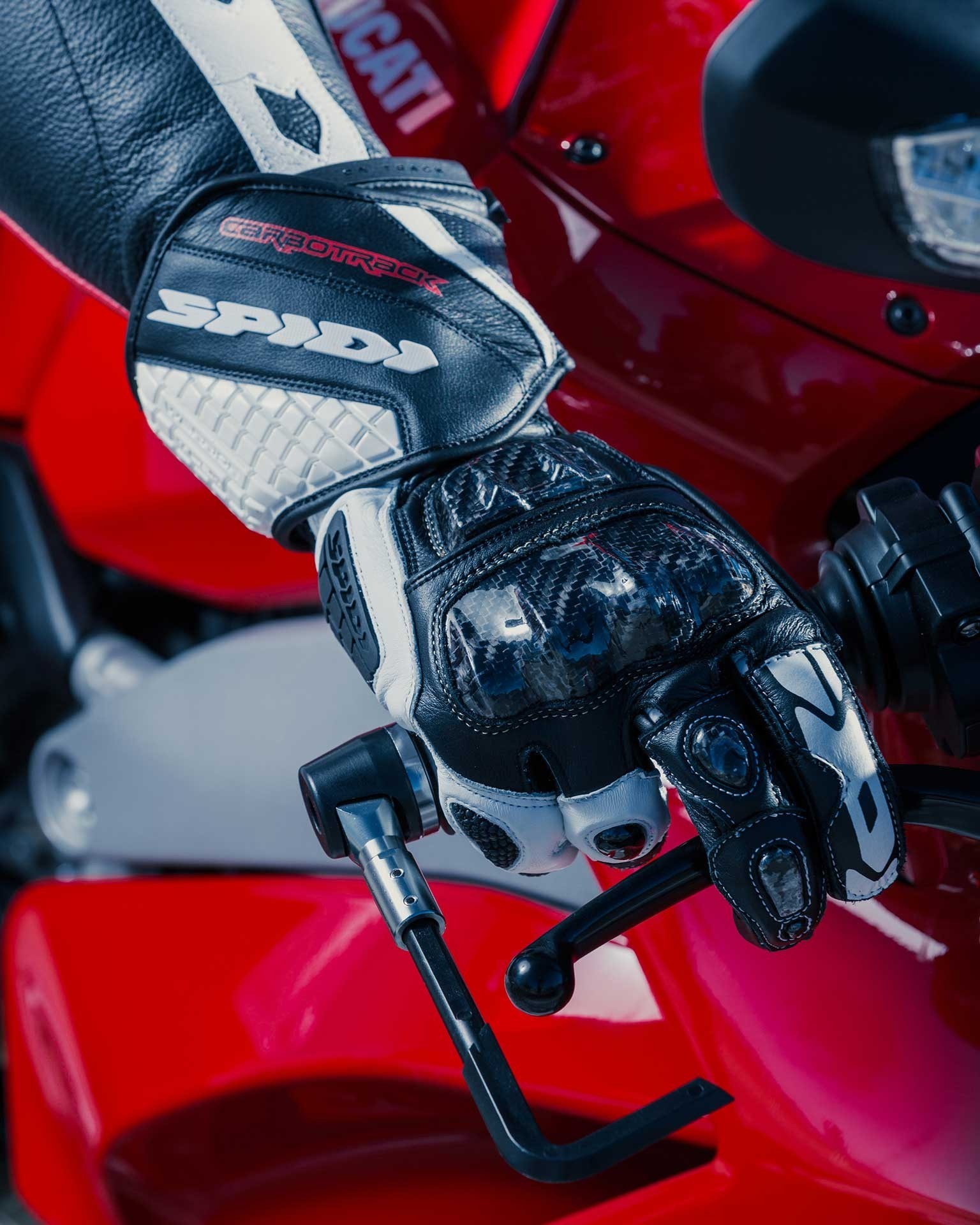 Spidi Carbo Track Evo Gloves -  Black / White