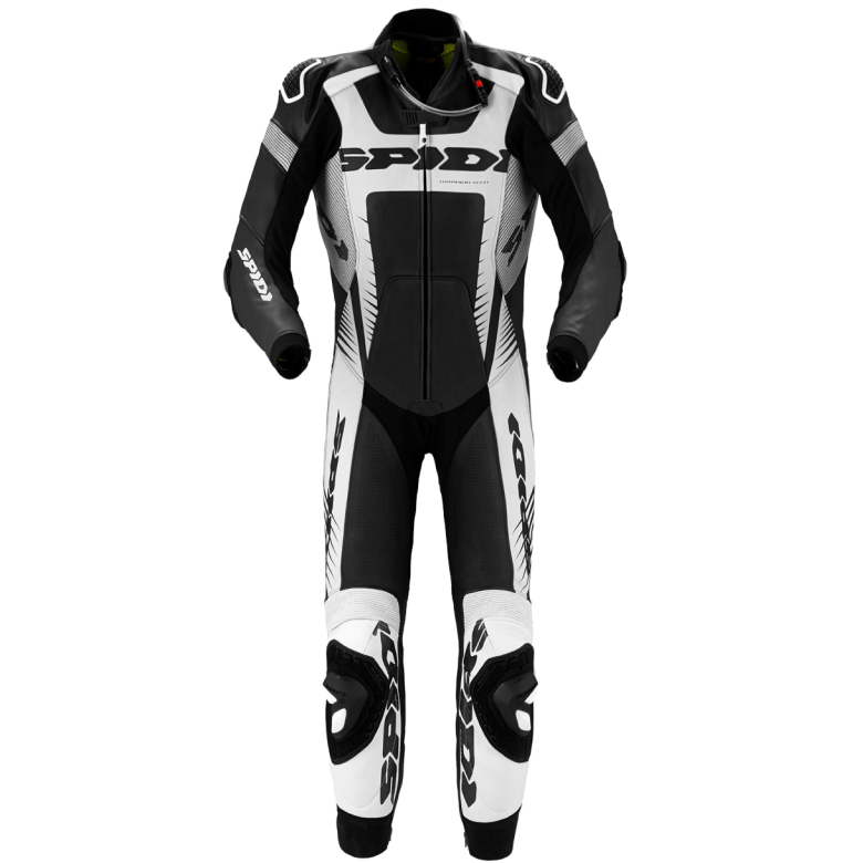 Spidi Warrior Wind Pro Leather Race Suit - Black / White - Size 50 Spidi Warrior Wind Pro Leather Race Suit - Black / White - Size 50
