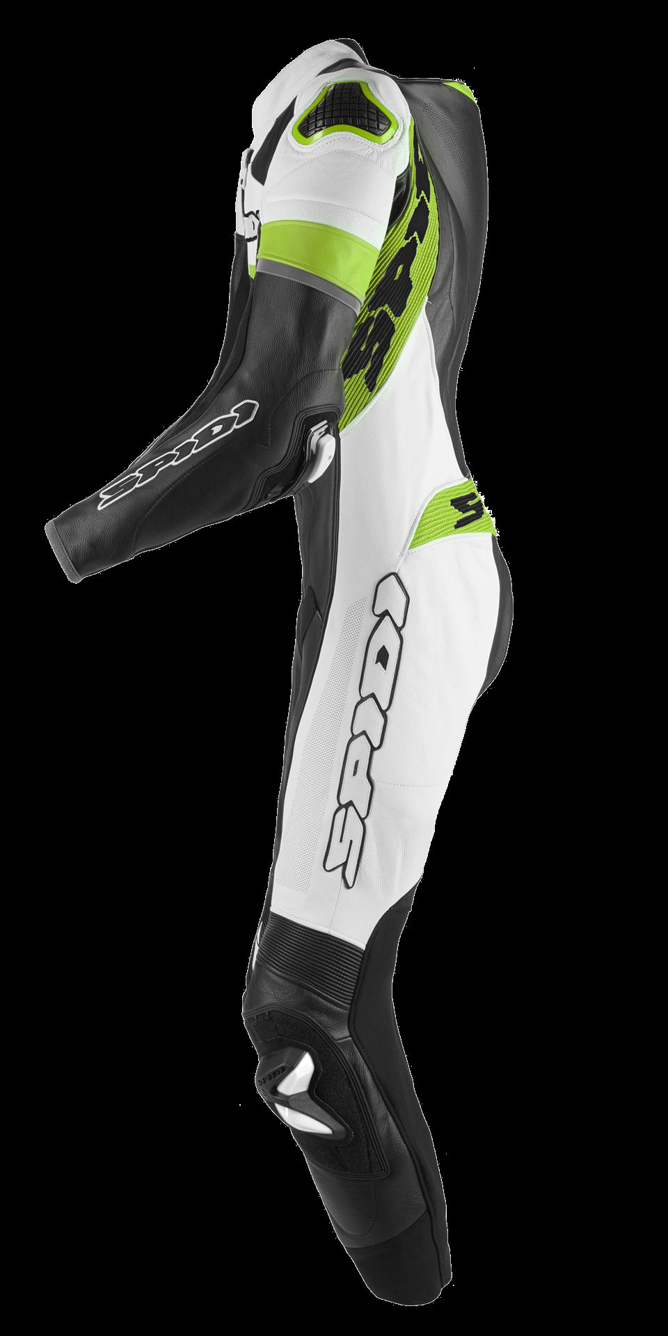Spidi Warrior Perforated Pro Leather Race Suit -  Black / White / Green