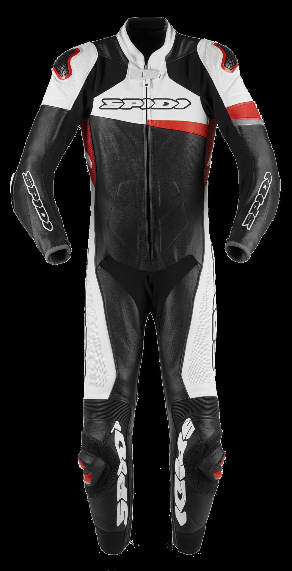 Spidi Warrior Perforated Pro Leather Race Suit - Black / White / Red