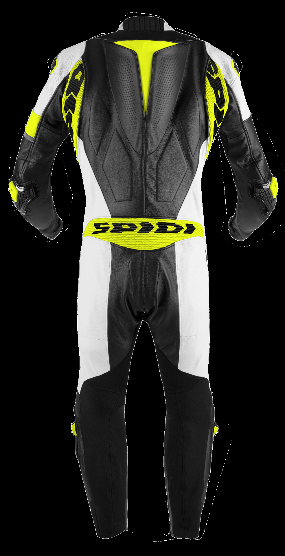 Spidi Warrior Perforated Pro Leather Race Suit -  Black / White / Yellow