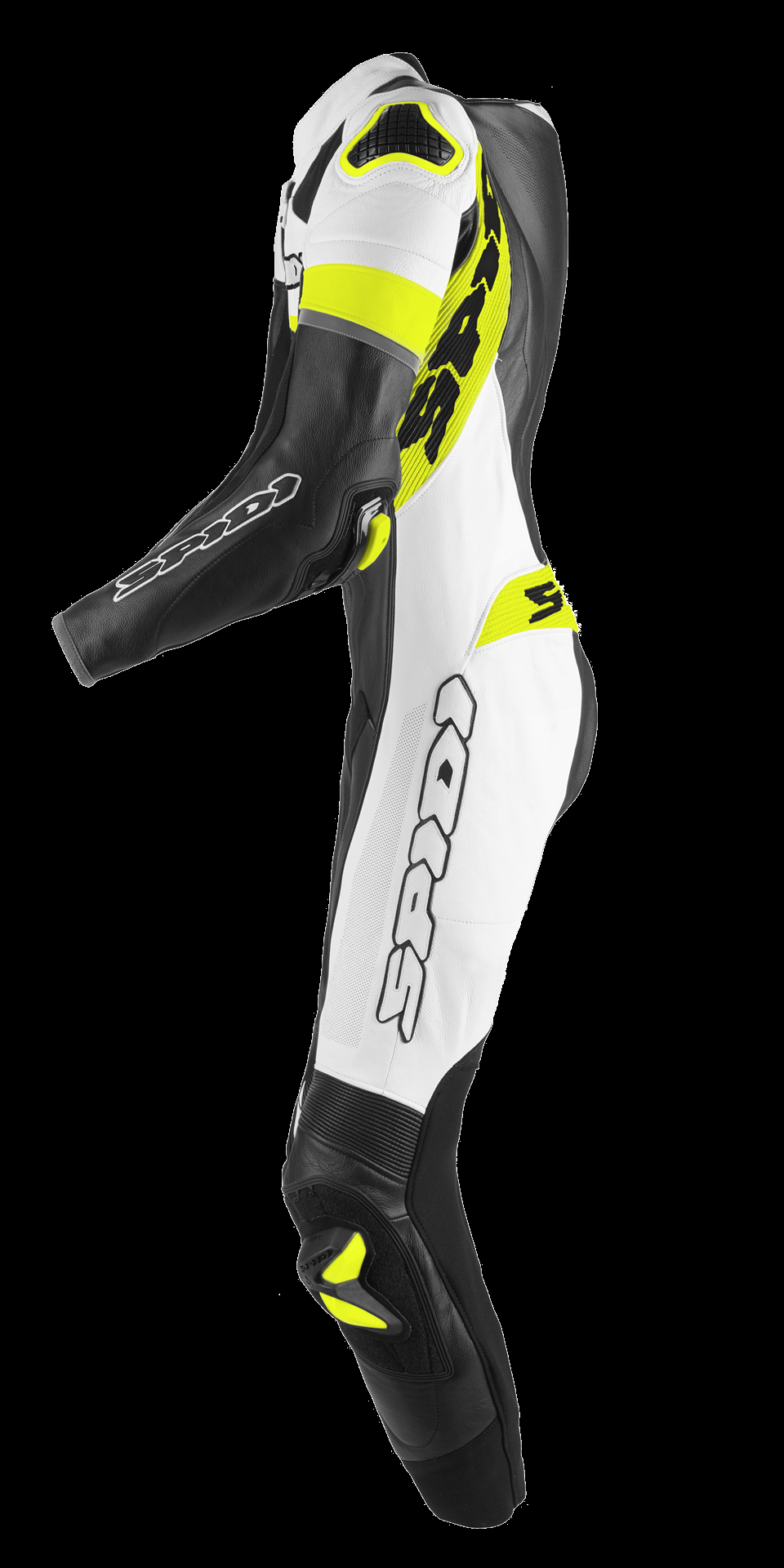 Spidi Warrior Perforated Pro Leather Race Suit -  Black / White / Yellow