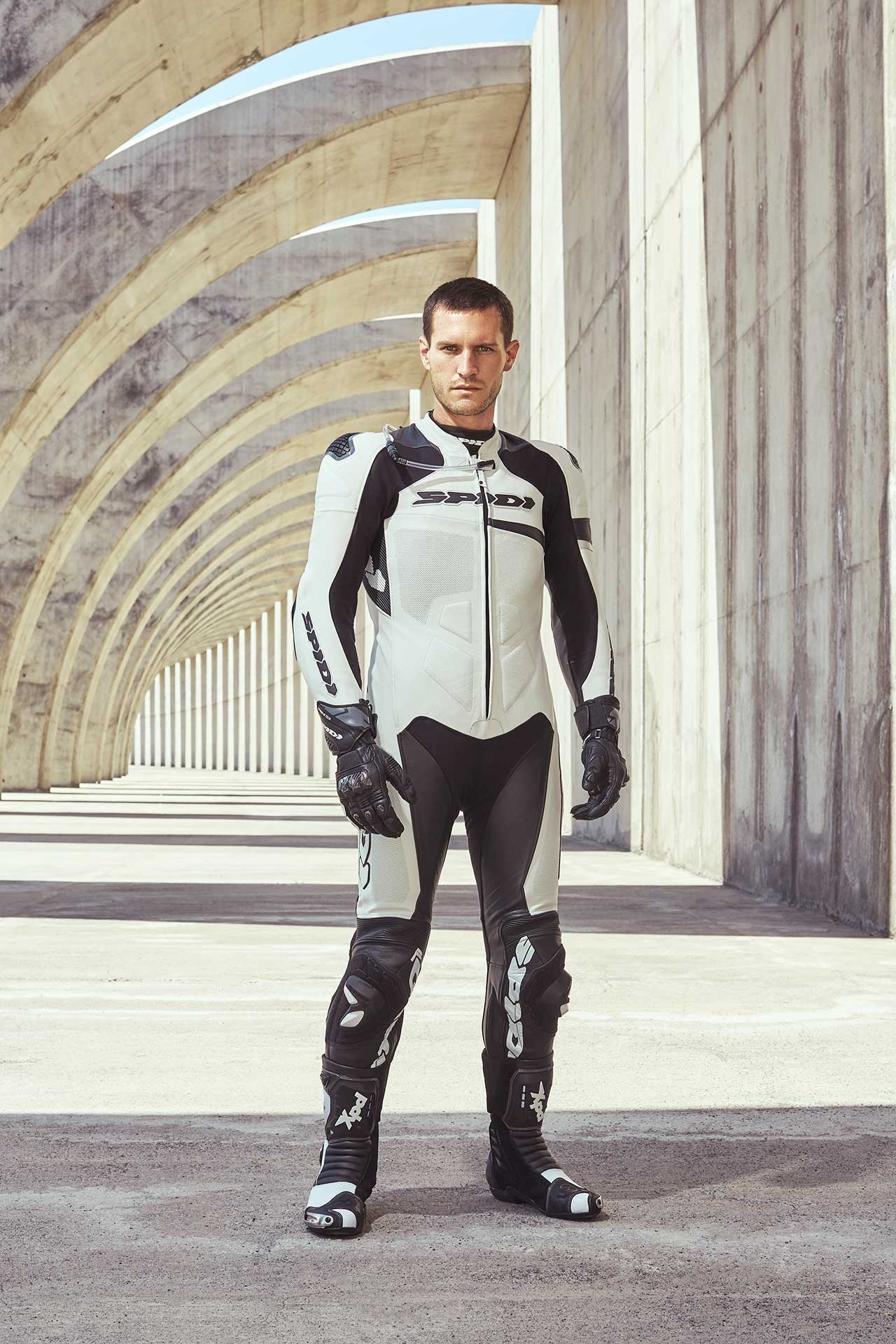 Spidi Warrior Perforated Pro Leather Race Suit - Black / White