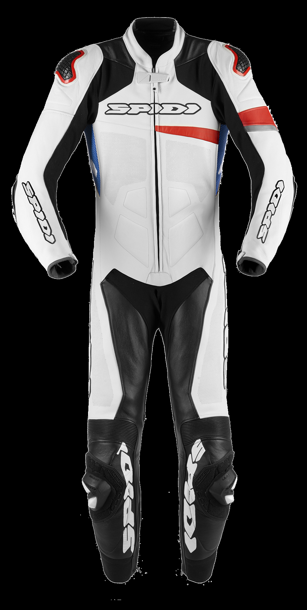 Spidi Warrior Perforated Pro Leather Race Suit -  White / Red / Blue