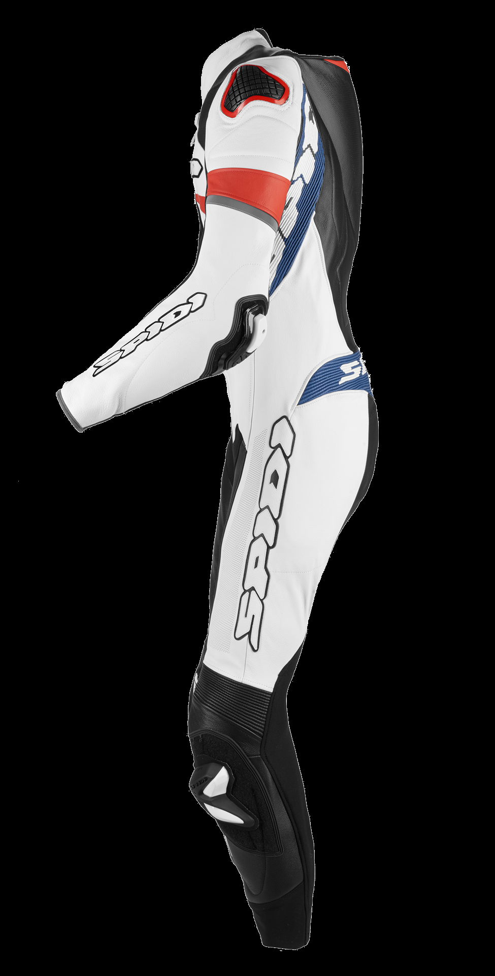 Spidi Warrior Perforated Pro Leather Race Suit -  White / Red / Blue