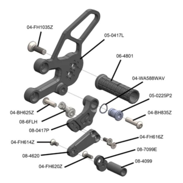 Woodcraft Complete Rearsets | Standard / GP Shift | Yamaha | YZF-R7 (2022-2025)