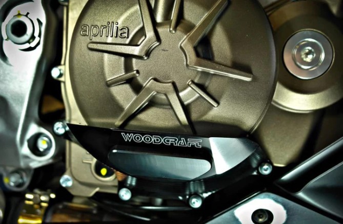 Woodcraft Left Side Stator Cover Protector - Aprilia RSV4 / Tuono V4