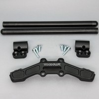 Woodcraft Clip On Adapter Plate w/ XL Black Bars - 1" Rise - Ducati Scrambler