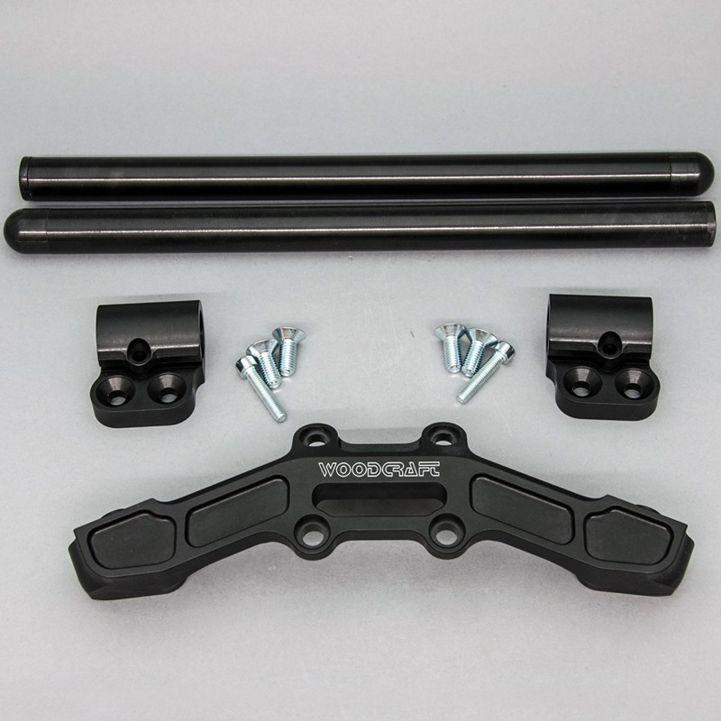 Woodcraft Clip On Adapter Plate w/ XL Black Bars - 1" Rise - Ducati Scrambler