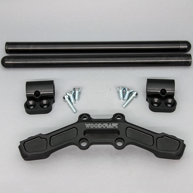 Woodcraft Clip On Adapter Plate w/ XL Black Bars - 1" Rise - Ducati Scrambler