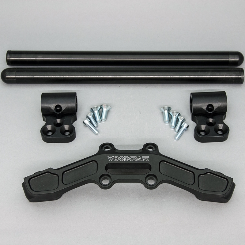 Woodcraft Clip On Adapter Plate w/ XL Black Bars - 1.5" Rise - Ducati Scrambler Woodcraft Clip On Adapter Plate w/ XL Black Bars - 1.5" Rise - Ducati Scrambler