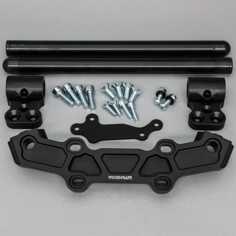 Woodcraft Clip On Adapter Plate w/ Standard Black Bars - 1.5" Rise - Yamaha FZ-09 2014-17 / XSR900 2016-2021 / FJ-09 2015-2016 Woodcraft Clip On Adapter Plate w/ Standard Black Bars - 1.5" Rise - Yamaha FZ-09 2014-17 / XSR900 2016-2021 / FJ-09 2015-2016